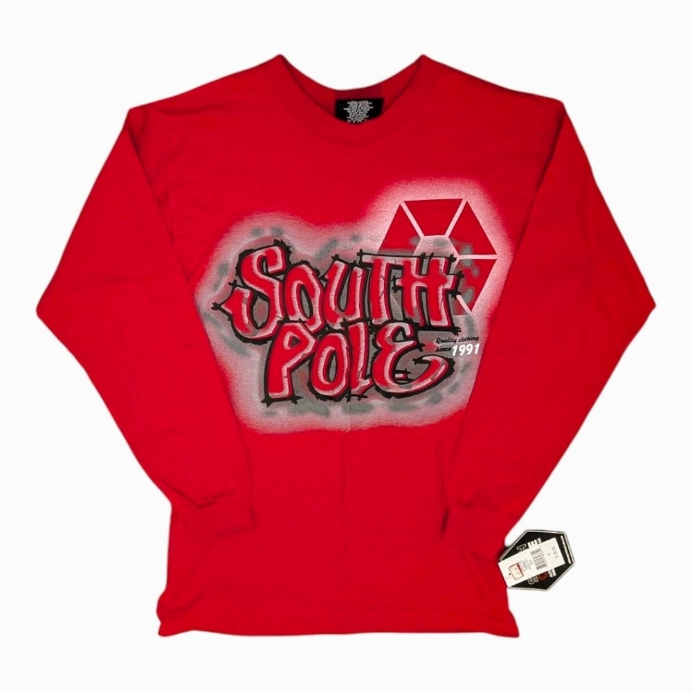 Deadstock Vintage 90s South Pole Long Sleeve T-Shirt Graffiti S NWT Streetwear